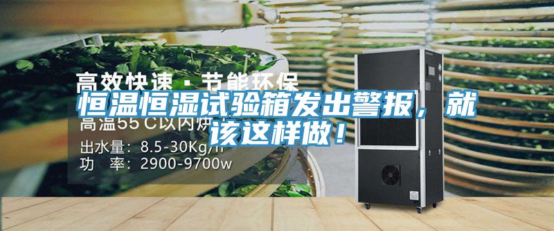 恒溫恒濕試驗箱發出警報，就該這樣做！